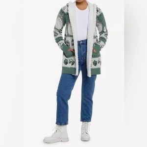 New Studio Ghibli My Neighbor Totoro Fair Isle Sherpa Open Cardigan Size SM